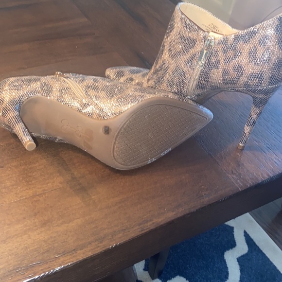 Jessica Simpson Leopard Print Sparkle Booties - Picture 4 of 4